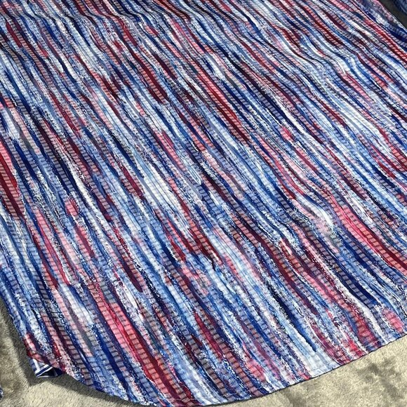 Luchiano Visconti Shirt Mens Med Blue Pattern Long Sleeve Button Up Casual Sport - Picture 7 of 16